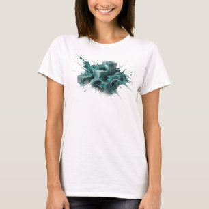 Camiseta Cubos abstractos de diseñador gráfico en azul teal