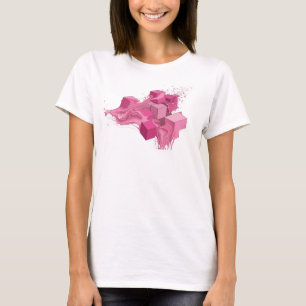 Camiseta Cubos abstractos rosados de moda Diseño gráfico