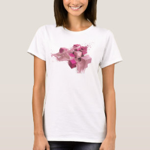 Camiseta Cubos abstractos rosados de moda Diseño gráfico