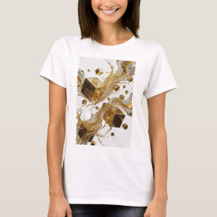 CAMISETA CUBOS DORADOS DE NARANJA ICÓNICOS Y SALPICADURAS D