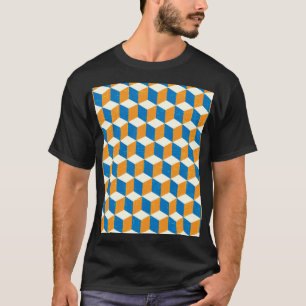 Camiseta Cubos isométricos retro, ilusión geométrica
