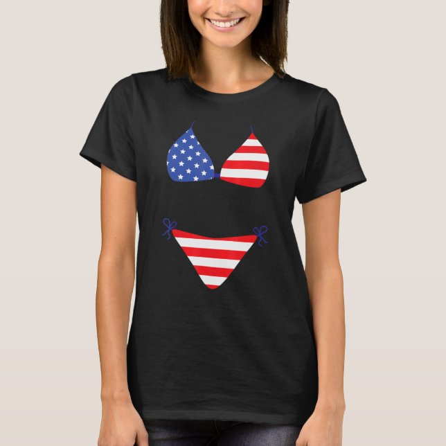 Camiseta Cubrimiento De Bikini Traje De Baño 4 De Julio Fla (Anverso)