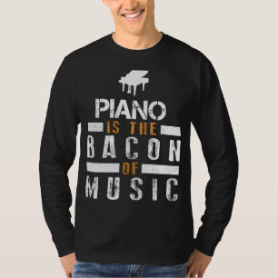 Camiseta Cubrir las marfil: El piano es el tocino de la mús