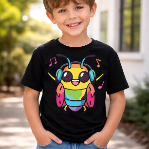 Camiseta Cucaracha feliz con auriculares escuchando música