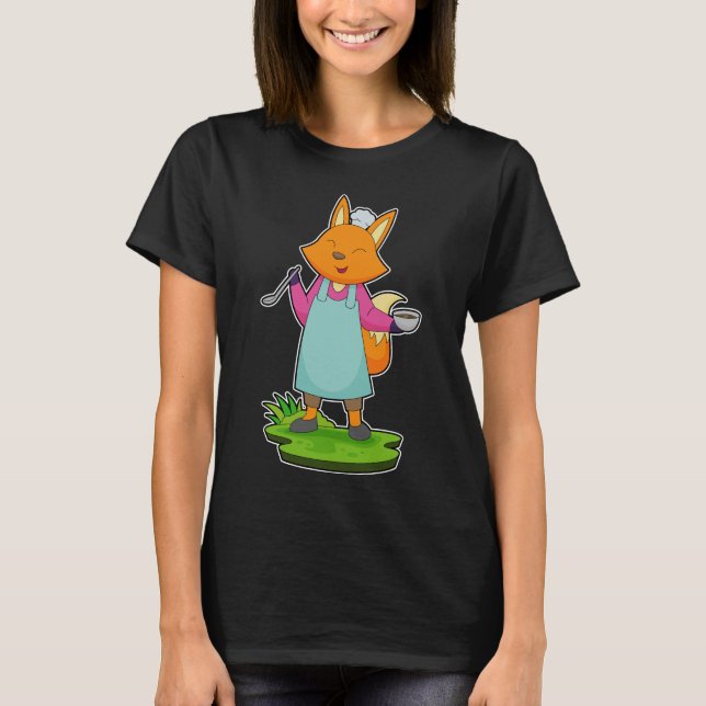 Camiseta Cuchara de cocina del bol del chef Fox (Anverso)