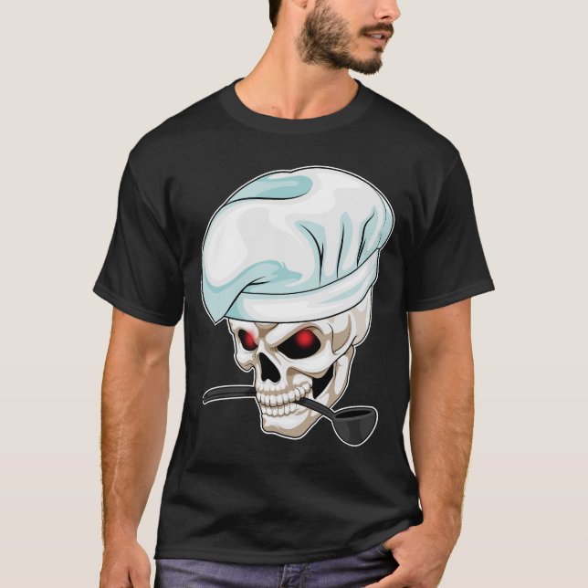 Camiseta Cuchara de cocina del chef Skull (Anverso)