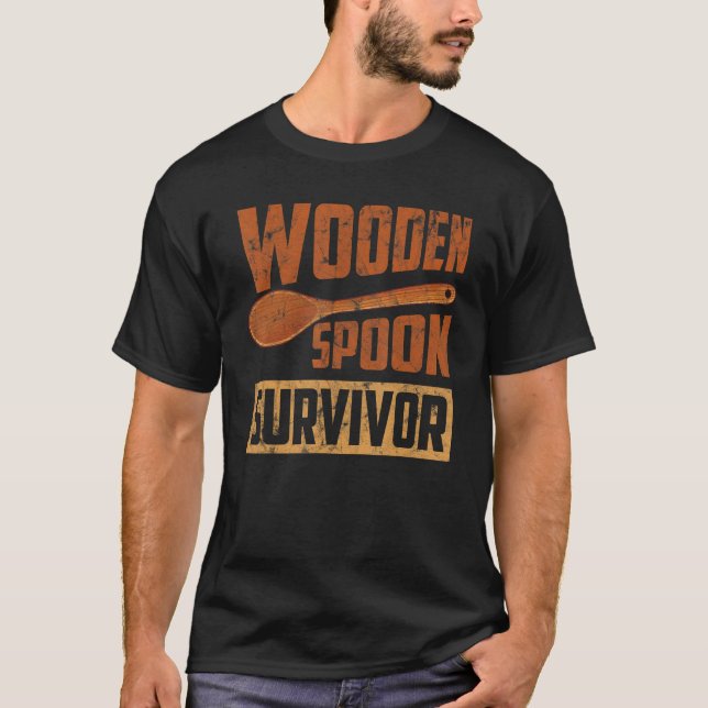 Camiseta Cuchara de Madera Superviviente Cuchara Retro (Anverso)