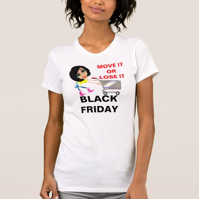 Camiseta Cucharada casual de las señoras negras de viernes (Anverso)