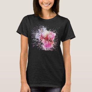 Camiseta Cucharada rosada artsy en acuarela y tinta