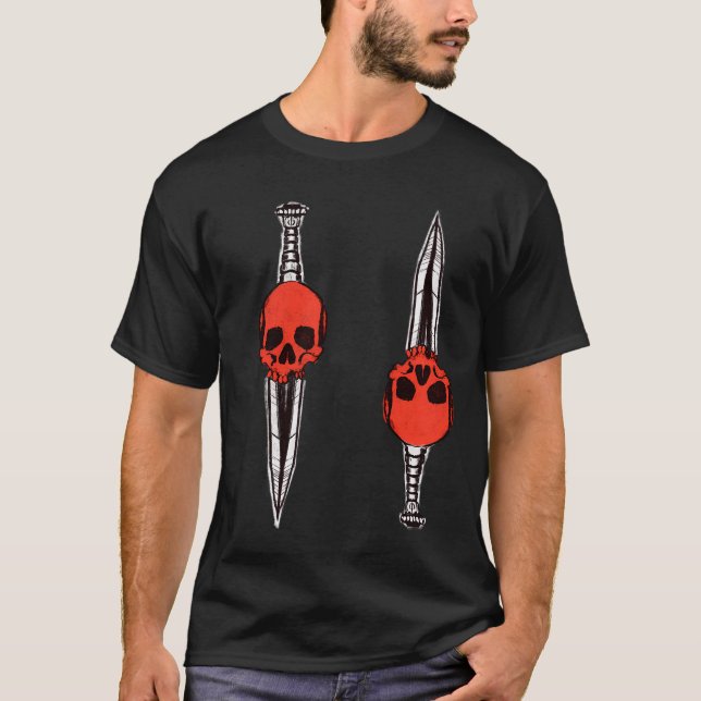 Camiseta Cuchillo de cráneo rojo (Anverso)
