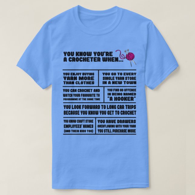 Camiseta Cuchillo de lana Crochet de peinada de costura (7) (Diseño del anverso)