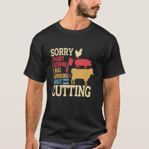 Camiseta Cuchillo de matadero de carnicero ganado porcino v
