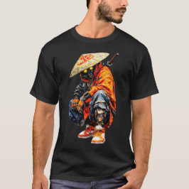 Camiseta Cuchillo de Paleta Cyber Samurai Naranja