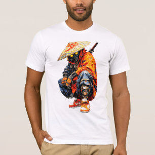 Camiseta Cuchillo de Paleta Cyber Samurai Naranja