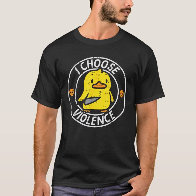 Camiseta Cuchillo de pato elijo gracioso Chiste sarcasmo Hu (Anverso)