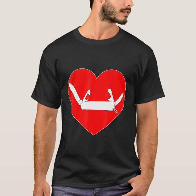 Camiseta Cuchillo Del Ejército Suizo Camping Al Aire Libre  (Anverso)