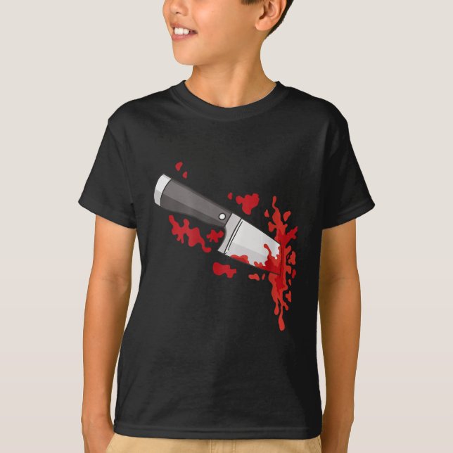 Camiseta Cuchillo En El Ck Halloween Asesinato Costume (Anverso)