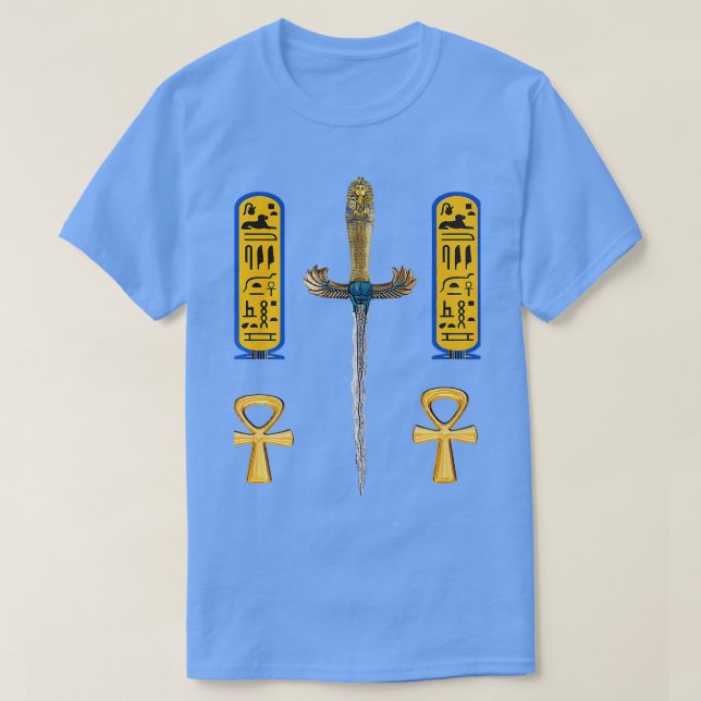 Camiseta Cuchillo faraónico Símbolo egipcio de letras jerog (Diseño del anverso)
