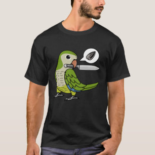 Camiseta Cuchillo Loro Quiere Semillas I Verde Monk Parakee