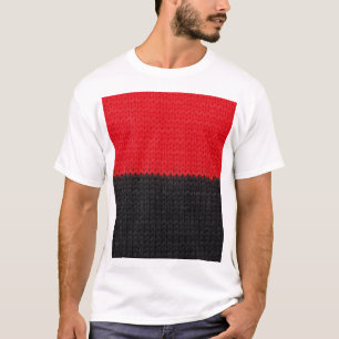 Camiseta Cuchillo rojo negro: cierre a rayas.