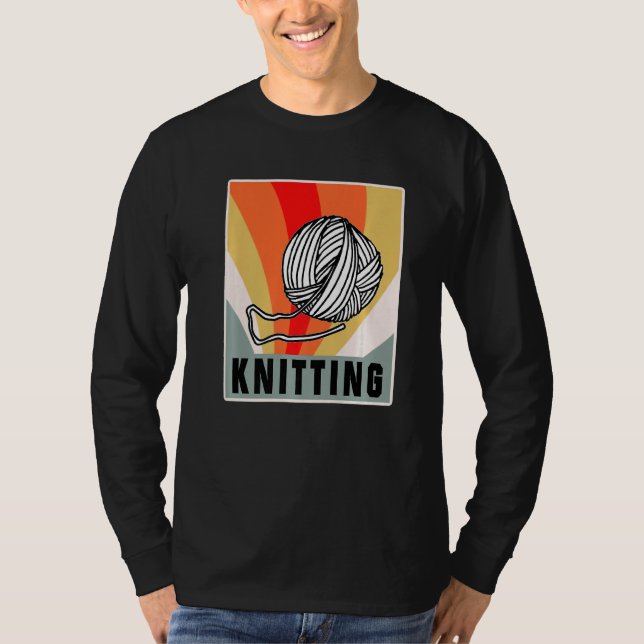 Camiseta Cuchillo Stitching Yarn Crocheting Aguja de coser (Anverso)