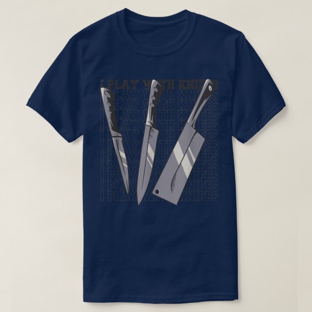 Camiseta Cuchillos de cocina de chefs (Diseño del anverso)