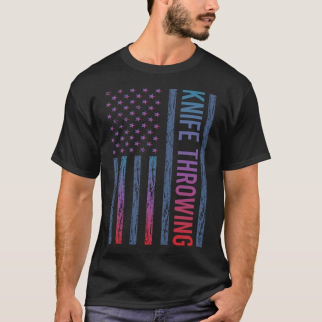 Camiseta Cuchillos de lanzamiento de bandera de gradiente (Anverso)