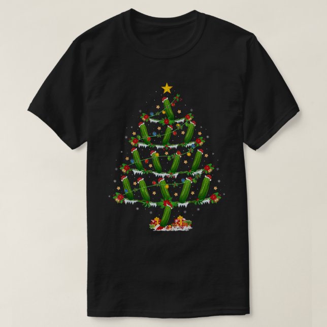 Camiseta Cucumber Lover Xmas Iluminando Navidades de pepino (Diseño del anverso)