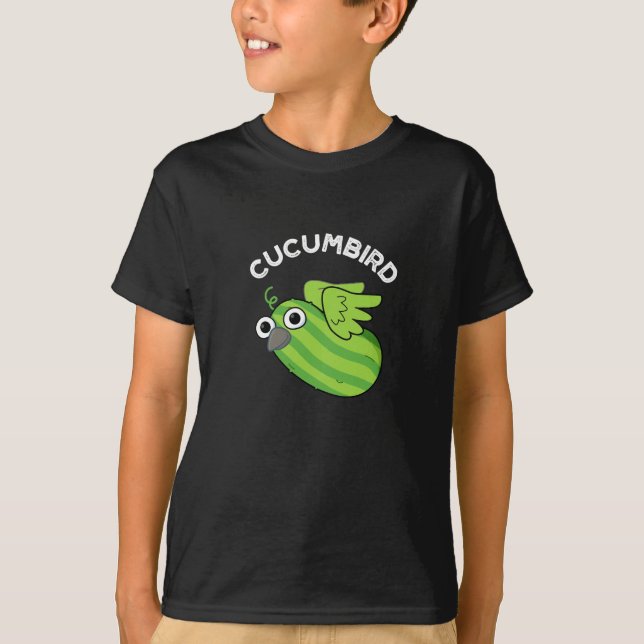 Camiseta Cucumbird Funny Veggie Cucumber Pun Dark BG (Anverso)