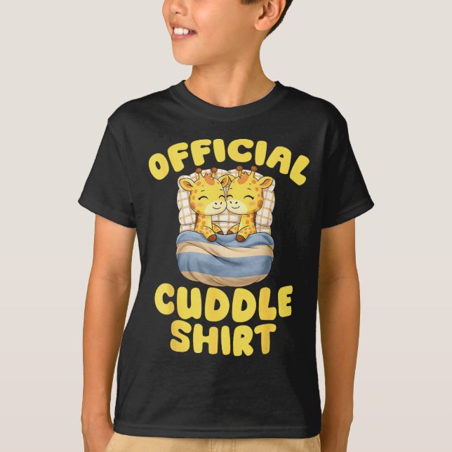 Camiseta Cuddle Cute Giraffes Couple Valentine's Day  (Anverso)