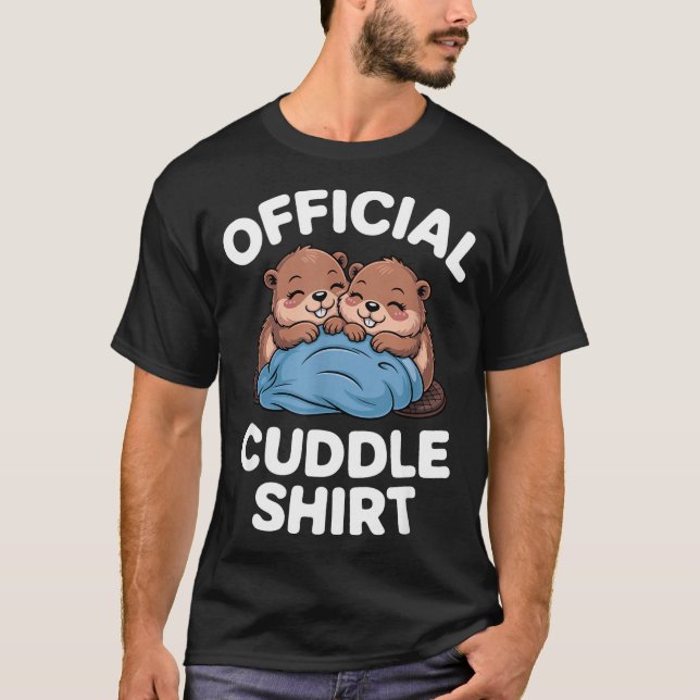 Camiseta Cuddle Shirt Cute Beavers Snuggling  (Anverso)