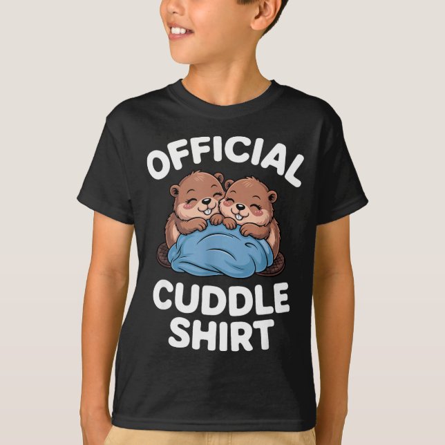 Camiseta Cuddle Shirt Cute Beavers Snuggling  (Anverso)