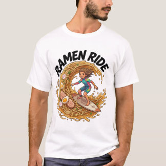 Camiseta Cuelga Diez en una Ola de Ramen Salado