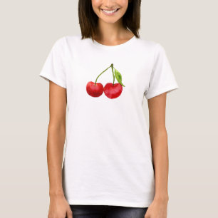Camiseta Cuello de agua de cerezos rojos