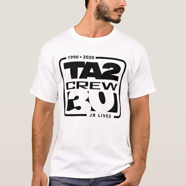 Camiseta Cuello de la tripulación masculina (B) (blanco) (Anverso)
