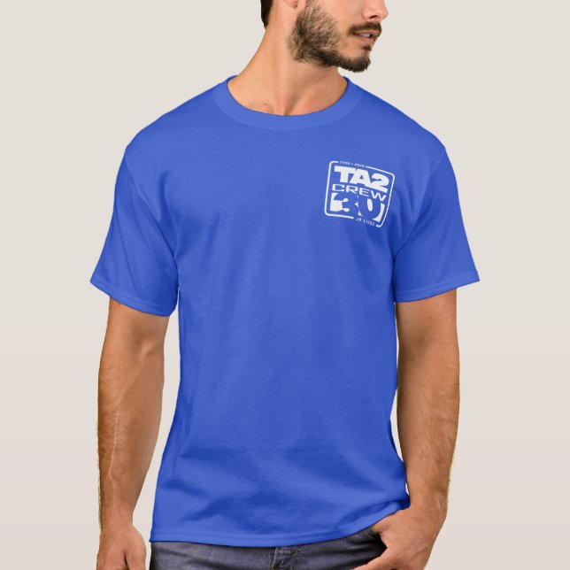 Camiseta Cuello de la tripulación masculina (negro y colore (Anverso)