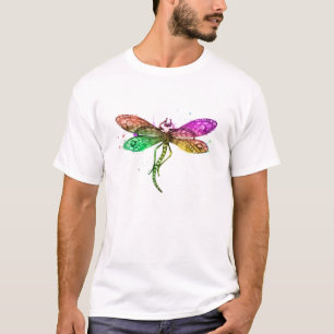 Camiseta Cuello de Tripulación Gráfico de Arte de Libélula 