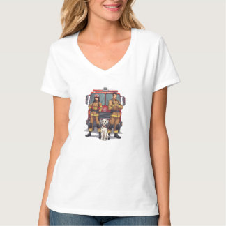 Camiseta Cuello en V Bombero Anime Heroico