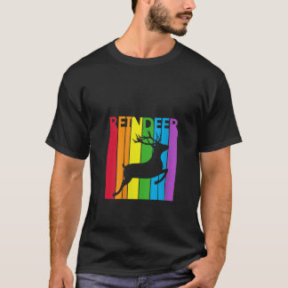 Camiseta Cuello en V para mujer amante de animales Reno arc