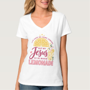 Camiseta cuello en V para mujeres cristianas Jesus