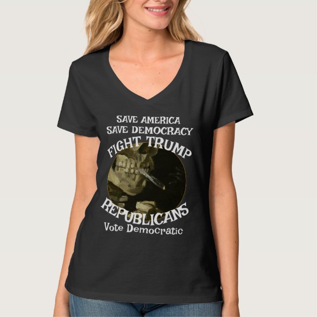 Camiseta cuello en V submarino Trump (Anverso)
