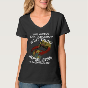 Camiseta cuello en V Trump Auschwitz