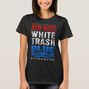 Camiseta Cuello rojo del cuello rojo del cuello azul de la