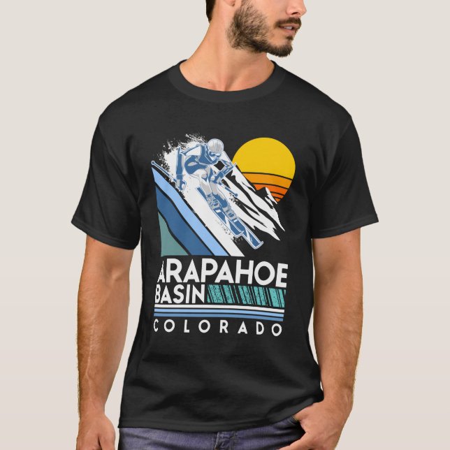 Camiseta Cuenca Arapahoe Colorado Retro Ski Hoodie (Anverso)