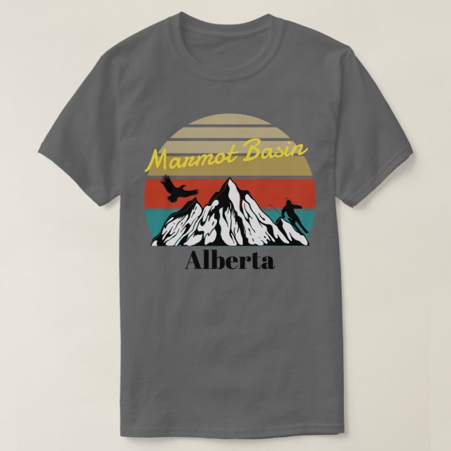 Camiseta Cuenca del Marmot esquí Alberta Canadá 1 (Diseño del anverso)