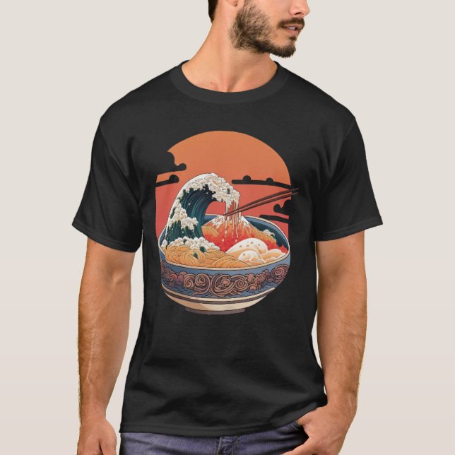 Camiseta Cuenco artístico Ukiyo-e de ramen (Anverso)