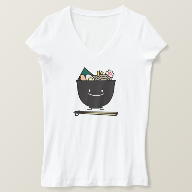 Camiseta Cuenco feliz de los Ramen (Anverso del diseño)