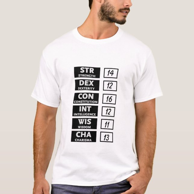 Camiseta Cuenta de la capacidad del RPG (negro y blanco) (Anverso)