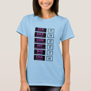 Camiseta Cuenta de la capacidad del RPG (rosa y negro)