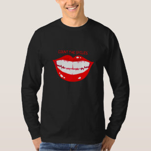 Camiseta Cuenta Las Sonrisas Sonrientes De Los Labios Rojos